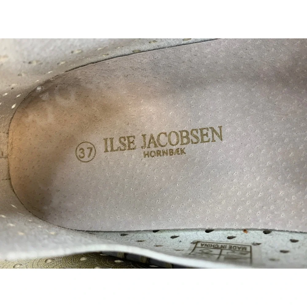 Ilse Jacobsen Tulip 3577 Women's Gold Metallic Laser 7 Cut Slip On Sneakers